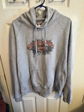 Harley-Davidson Gray Pullover Hoodie with Logo